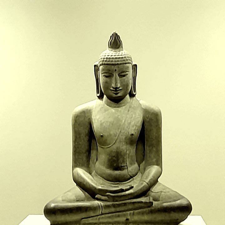 Buddha Shakyamuni sitzend, fotografisch verfremdet